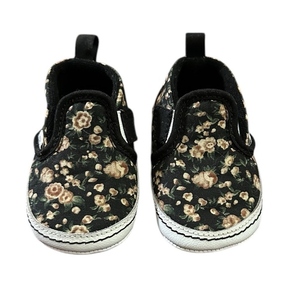 Vans Toddler Baby Girl Floral Canvas Easy Slip On Soft Sole Shoes Sz 4 - Picture 2 of 6